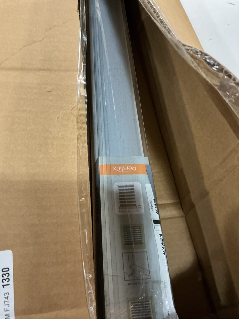 Condition photo showing As Is for persilux cordless zebra blinds for windows (45" w x 64" h, white) free-stop roller windows shades dual layer light control for day and night, light filtering sheer shades for home, easy to install 45"w x 64"h white
