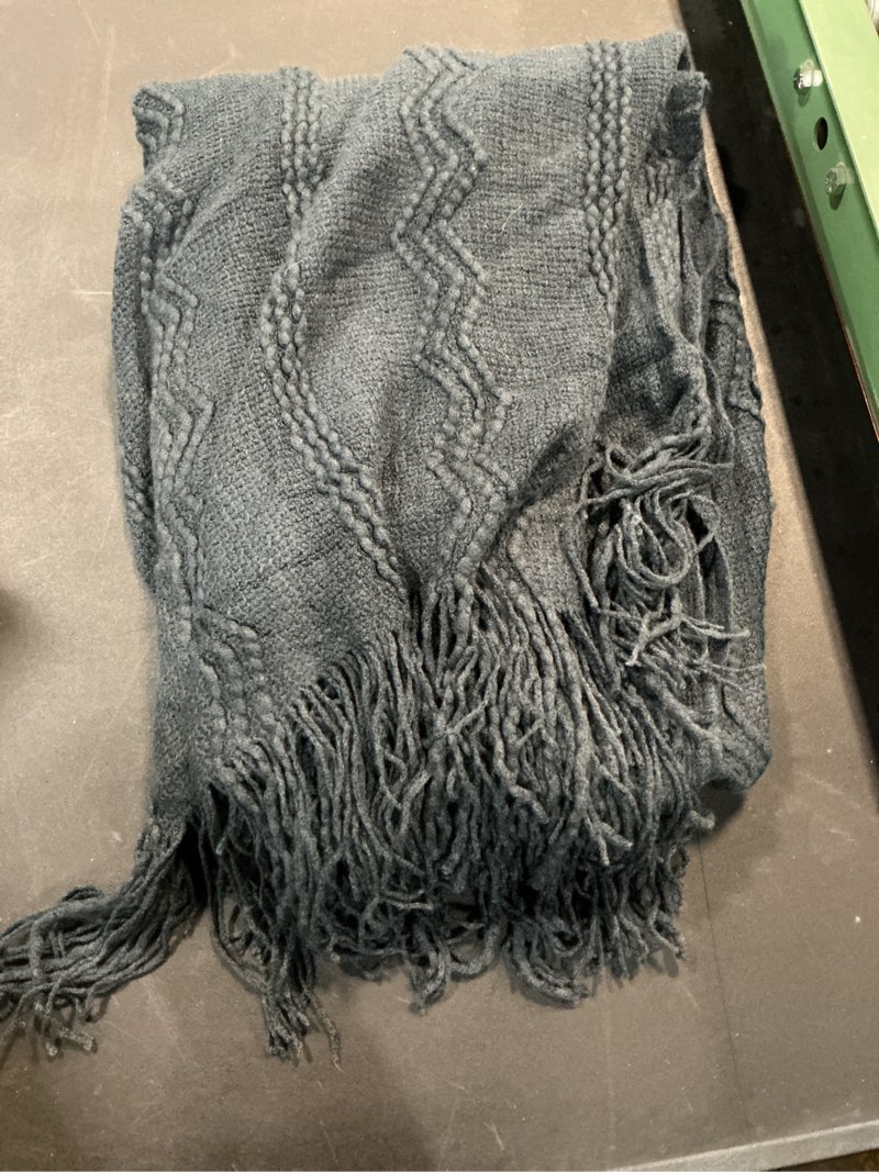 Condition photo showing Good Condition for bourina navy throw blanket 50x60 inches throw textured solid soft sofa throw couch cover knitted decorative blanket navy 50"x60"