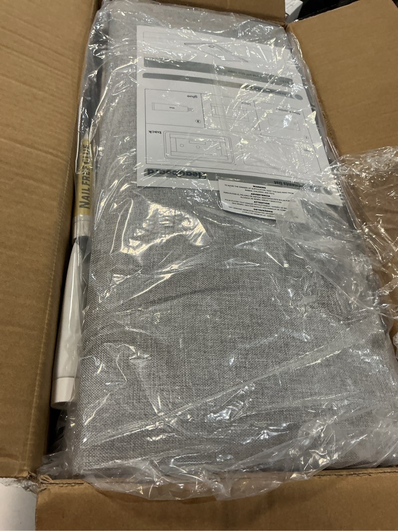 Condition photo showing New/Like New for IFNOW Upholstered Wall Mounted Headboard, 3D Soundproof Wall Panels Peel and Stick for Queen Size, Reusable and Removable Tufted Bed Headboard in Light Grey (9 Panels, 10" x 24") Fabric-light Grey Queen