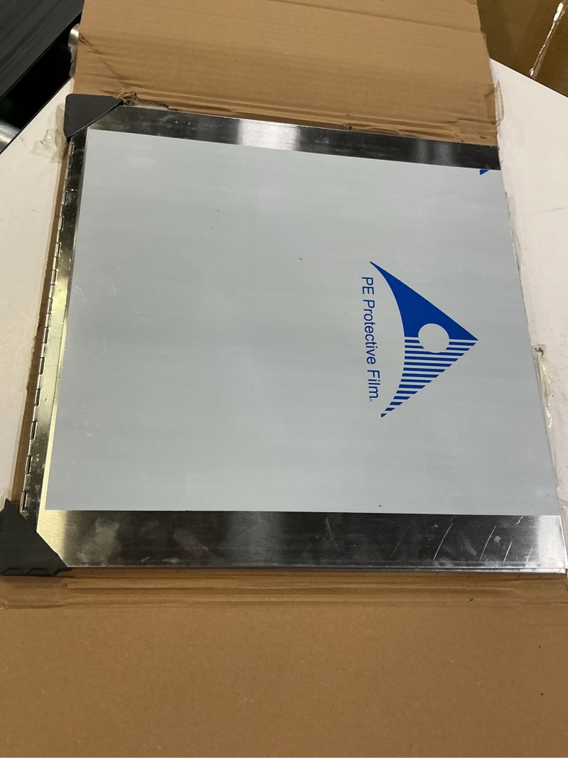Condition photo showing Good Condition for 2 pcs stove grease splatter screens guard | range backsplash splatter guard for wall | 2 sided foldable splash shield metal panel protector for cooking, stainless steel, 15.7 x 15.7 x 15.7 inches