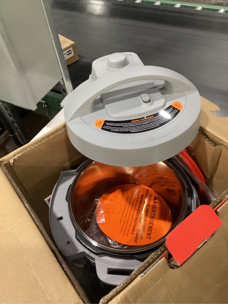 Condition photo showing Good Condition for Instant Pot, 6-Quart Whisper Quiet 9-in-1 Electric Pressure Cooker, Slow Rice Steamer, Sauté, Yogurt Maker, Warmer & Sterilizer, Free App with 800+ Recipes, Stainless Steel 6 Quarts