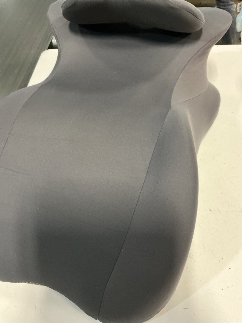 Condition photo showing Good Condition for Reading Pillow for Bed, Ergonomic Memory Foam Wedge Pillow - Face Down Prone Pillow Wedge, Bed Pillow for Reading, Stomach Sleeper, Legs and Knees Support with Removable Cover?Gray? (Dark gray)