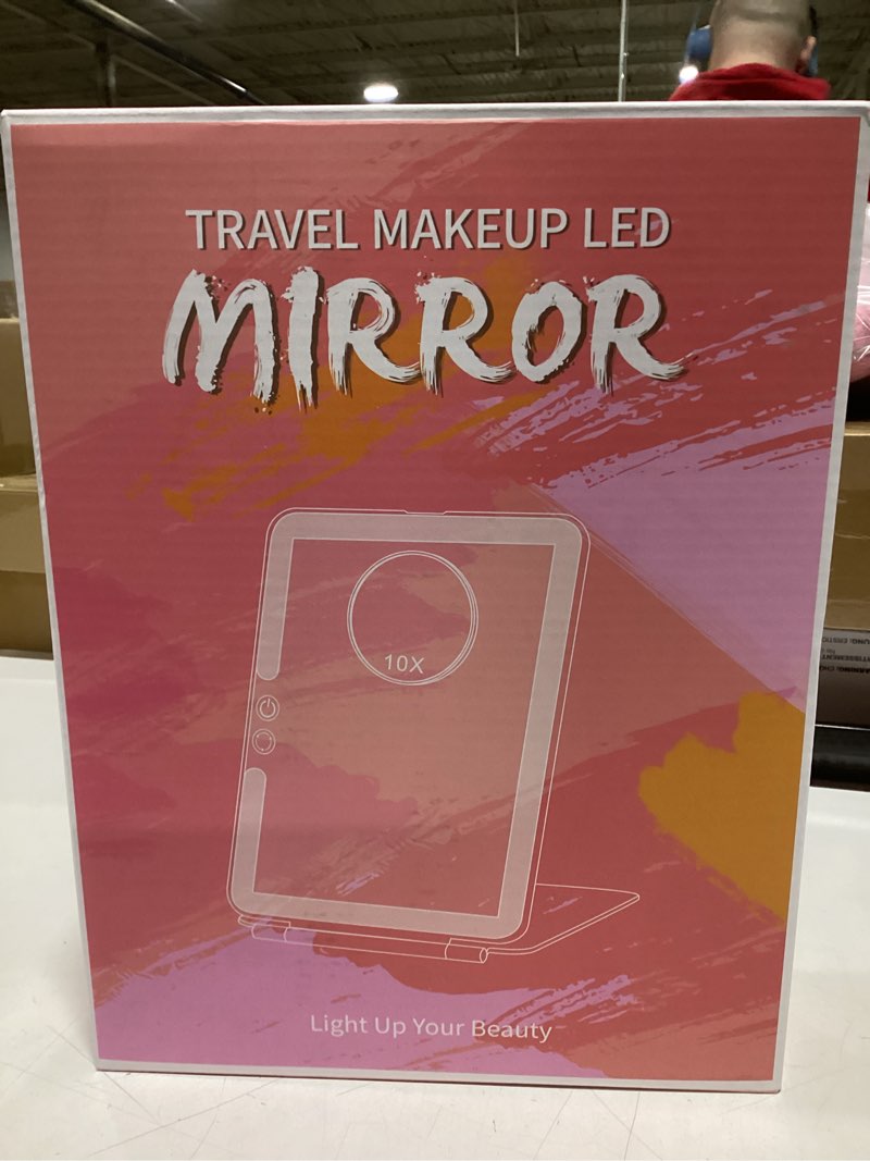 Condition photo showing New/Like New for FUNTOUCH Rechargeable Large Travel Makeup Mirror with Lights, 1800mAh 10x7.5 Portable Lighted Makeup