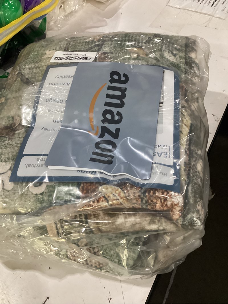 Condition photo showing Good Condition for releany area rugs 4'x6' washable non-slip, floral vintage distress medallion carpet for living room bedroom dining room, terracotta burnt orange green brick/brown/green 4' x 6' (rectangular)