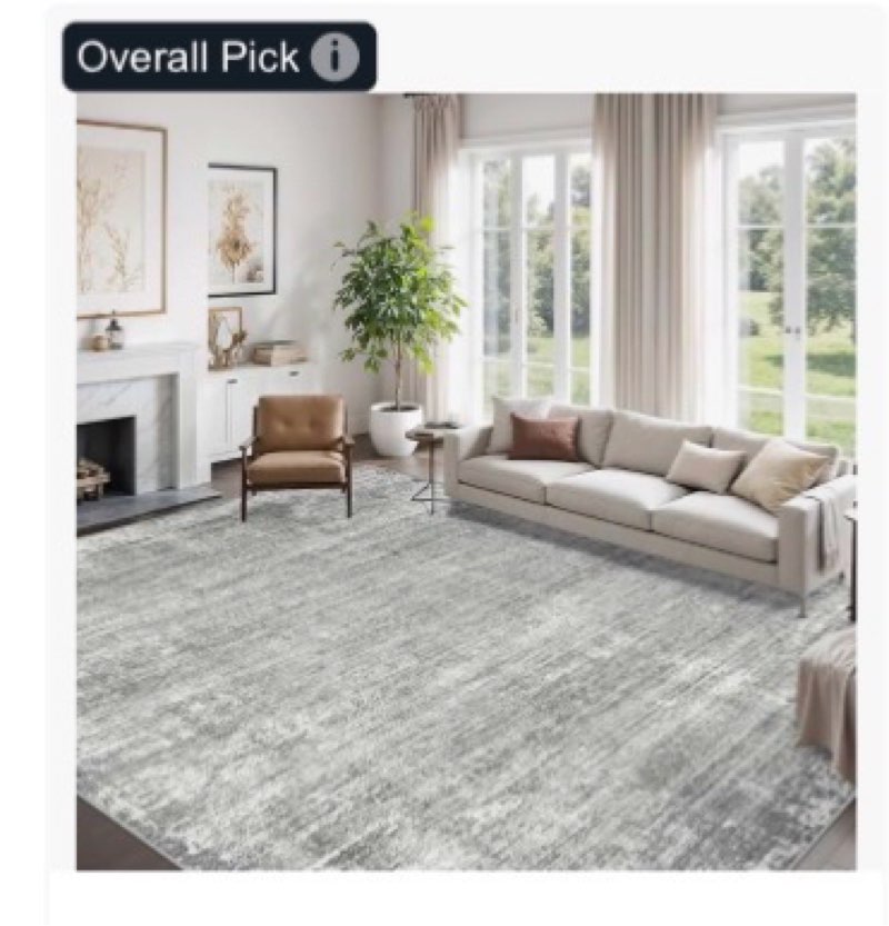 zesthome 8x10 Area Rugs for Living Room, Non-Slip Backing Washable Rug, Modern Abstract Area Rug, St