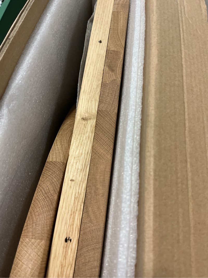 Condition photo showing Good Condition for Corner Shelves, Floating Corner Shelf, Set of 2 16inch Solid Oak Wood Wall Shelves, Round End Wall Mount Display Shelf with Wire Hole for Bedroom Kitchen, Living Room (Oak, 16in 2P) 16in 2P Oak