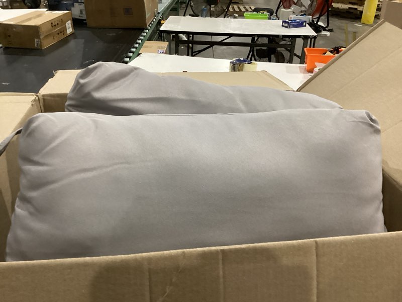 Condition photo showing As Is for geelin 4 pack outdoor/indoor high-back chair cushions 44×21 in, stuffed tufted replacement patio chair cushions with ties weather resistant pads for patio furniture (light gray) light gray 4