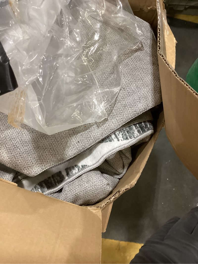 Condition photo showing As Is for WITSHOCK 8x10 Area Rugs for Bedroom: Washable Non-Slip Soft Geometric Boho Low Pile Large Thin Indoor Rug for Living Room Dining Room, Carpet for Nursery Playroom Decor, Kid & Pet Friendly, Grey 8' x 10' (Rectangular) Grey