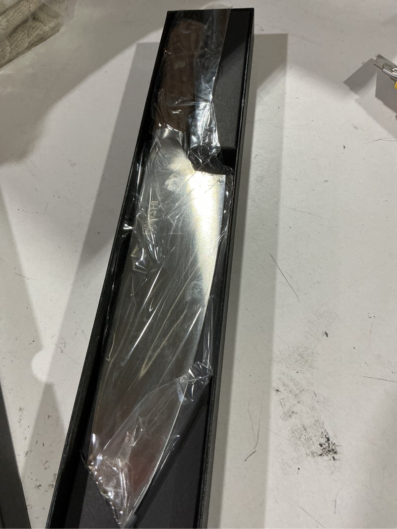 Condition photo showing New/Like New for hanshi 8 inch chef knife with german din 1.4116 high carbon steel,professional japanese kitchen knife with full tang ergonomic handle with three rivets