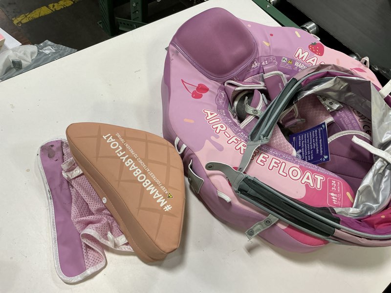 Condition photo showing As Is for Mambobaby Float Add Tail Baby/Infant Swim Float with Canopy, Non-Inflatable Solid Upgrade Soft Waterproof Skin-Friendly Leather Material (Limited Edition Purple)