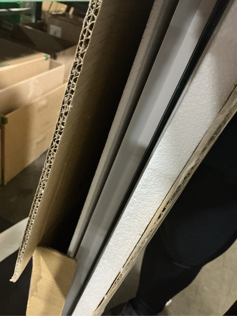 Condition photo showing As Is for 40x36 inch led mirror for bathroom with front light and backlit, bathroom mirror with led lights, vanity mirror with lights for wall, anti-fog, dimmable, memory function, tempered glass neutral white?frontlit+backlit? 40"l x 36"w