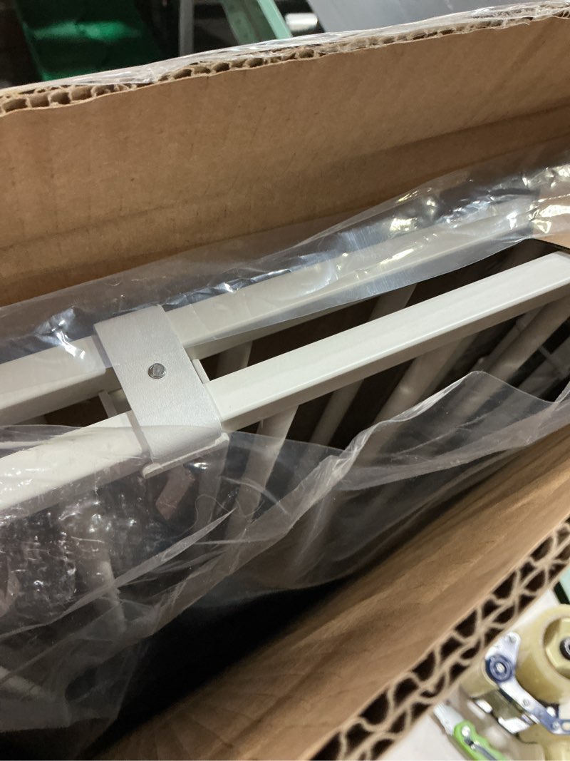 Condition photo showing New/Like New for babelio baby gate for stairs, kitchen & doorways, no bottom bar| easy installation| one-handed operation| auto-close| hardware mount (drill needed) safety dog gate (white - b17, 24-39" w, 28" h)