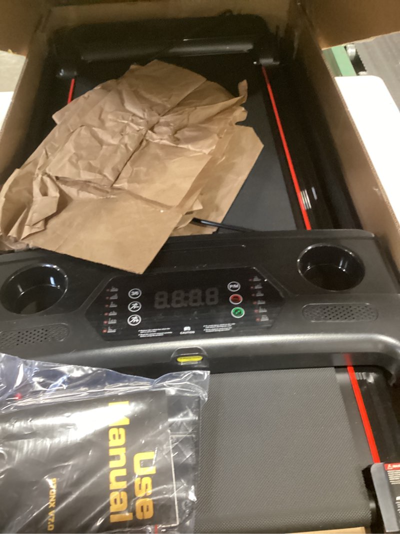 Condition photo showing New/Like New for Treadmill with Incline 3-in-1 Portable Treadmills for Home Small, Incline Walking Pad Treadmill with Handle Bar, Walking Pad Foldable with 3.0HP Quiet Brushless, LED Dispay, 300LBS Capacity Black