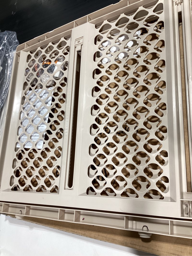 Condition photo showing Good Condition for toddleroo by north states - supergate ergo baby gate: plastic baby gate for stairs & doorways - adjustable indoor safety gate - made in usa - 26 to 42 inches wide - 26 inches tall - sand