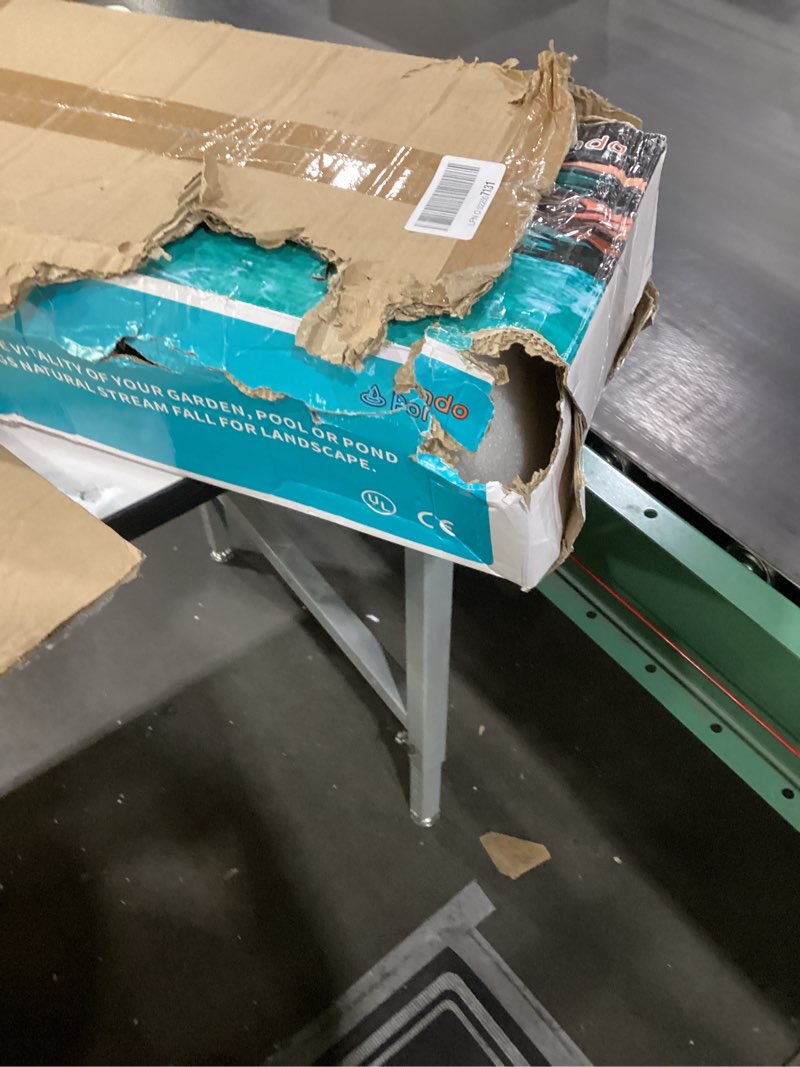 Condition photo showing As Is for 36'' APP Control Waterfall Spillway with RGB LED Lights, Acrylic Pond Fountain Set for Outdoor Decorations, Patio Pool Kit on The Wall for Garden w/16 Color Changing, Easy Installation 36inch