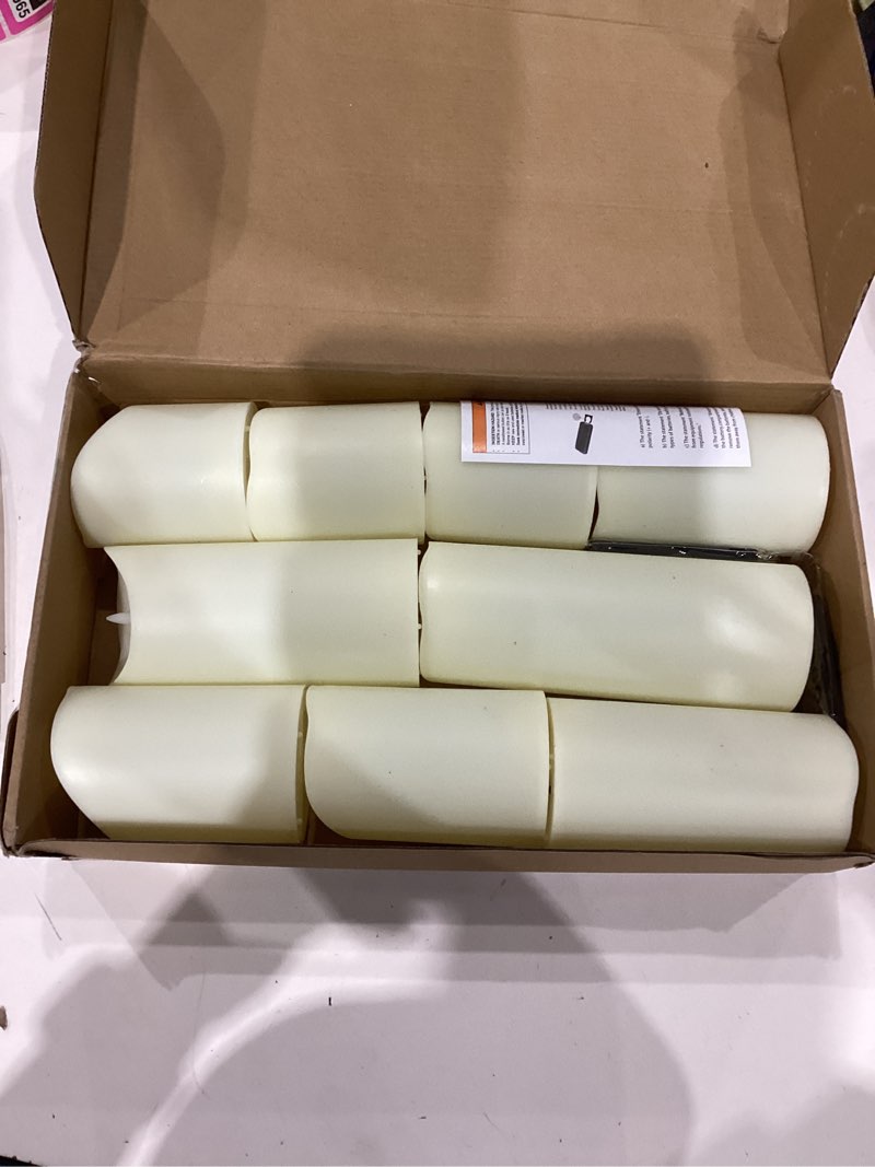 Condition photo showing As Is for Flameless Candles with Remote, Battery Operated Flickering Flameless Candles, LED Candles with Timer 2/4/6/8H, with Realistic LED Candles Set of 9 (D3 x H 3" 4" 5" 6" 7") (Ivory)