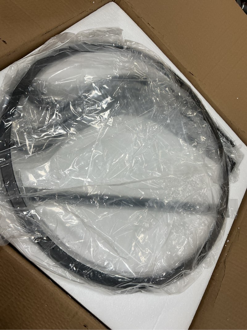 Condition photo showing Good Condition for Glass Chandelier, 20.47" Black Farmhouse Chandelier, Modern Round Hanging Light Fixture for Dining Room, Kitchen Island, Foyer, Entryway 20.47‘’ Black