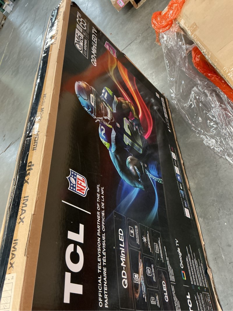 Condition photo showing As Is for TCL 65 Inch Class QM6K Series | Mini LED QLED 4K HDR | 65QM6K, 2025 Model | 120HZ-144HZ High Brightness Smart Google TV Dolby Atmos Onkyo Audio | Voice Remote Alexa Gaming Streaming Television