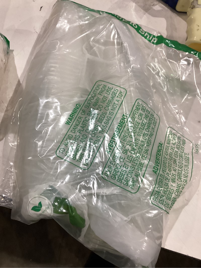 Condition photo showing As Is for [16oz, 50 pack] compostable cups with lids â€“ eco plant based cups with strawless snap-fit sipper lids- green eco friendly alternative to clear plastic cups with