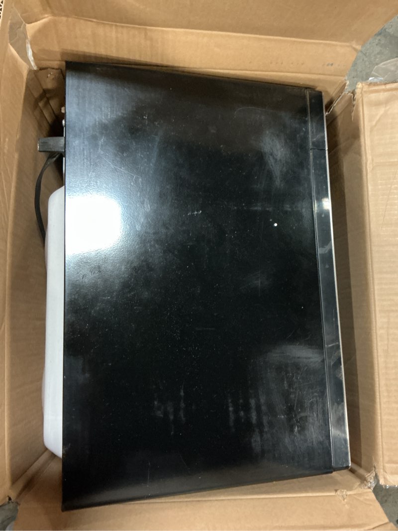 Condition photo showing As Is for sharp countertop microwave oven with removable 12.4" carousel turntable, 1000 watt, 1.1 cubic feet, stainless steel