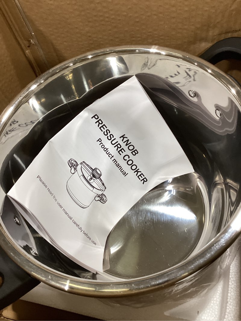 Condition photo showing Good Condition for 8 qt pressure cooker stainless steel, pressure cooker with one-hand locking, dual locking safety system, [3-in-1]compatible with gas & induction, fast cooking for large meals 8 quarts