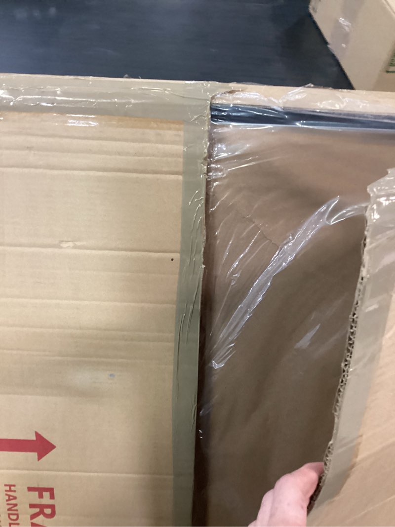 Condition photo showing As Is for americanflat 30x40 picture frame with polished plexiglass - streamline collection - thin border picture frame for wall display - hanging hardware included - black 30x40 black