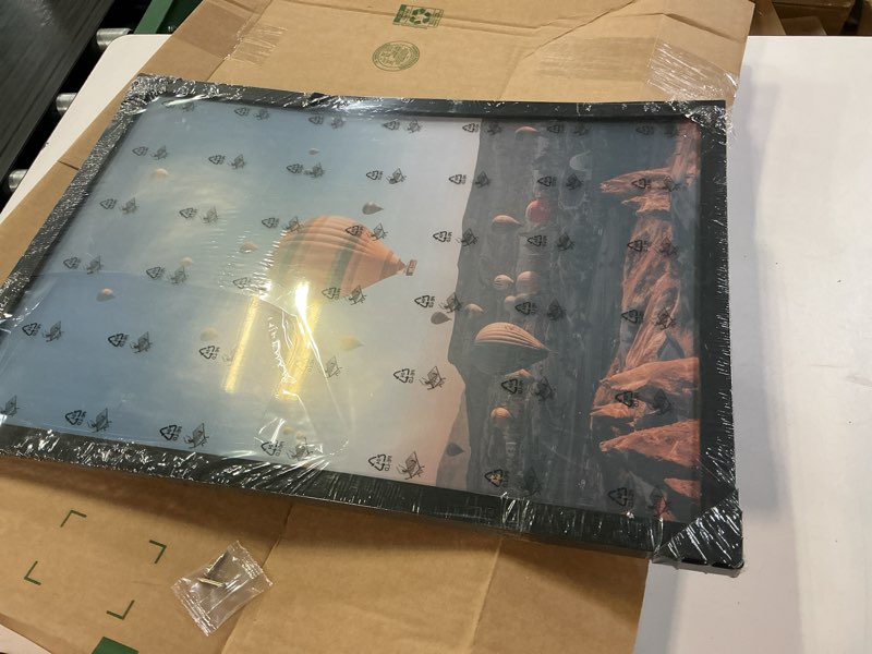Condition photo showing As Is for 15x21.25 puzzles frame black, wall hanging 15 x 21.25 picture frame for 15 by 21.25 poster photo canvas picture puzzles with shatter resistant plexiglass, black black 15x21.25 inch