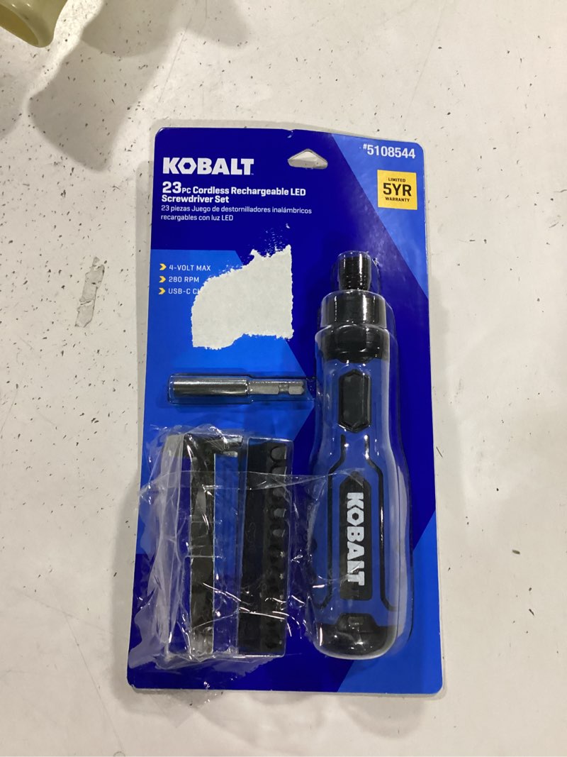 Condition photo showing New/Like New for kobalt kobalt 4-volt max 1/4-in cordless screwdriver (battery included and charger