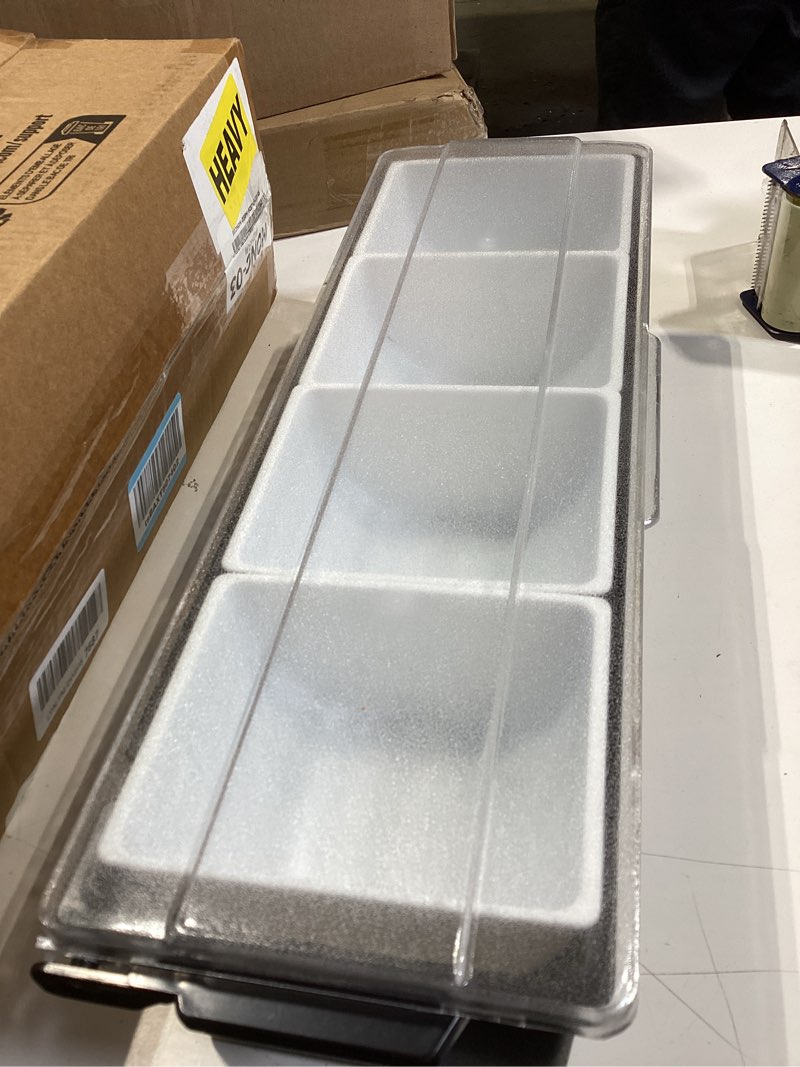 Condition photo showing Good Condition for fruit, veggie & condiment caddy with lid dispenser tray garnish station for bartending & serving taco (1, 4 compartment) 4 compartment 1