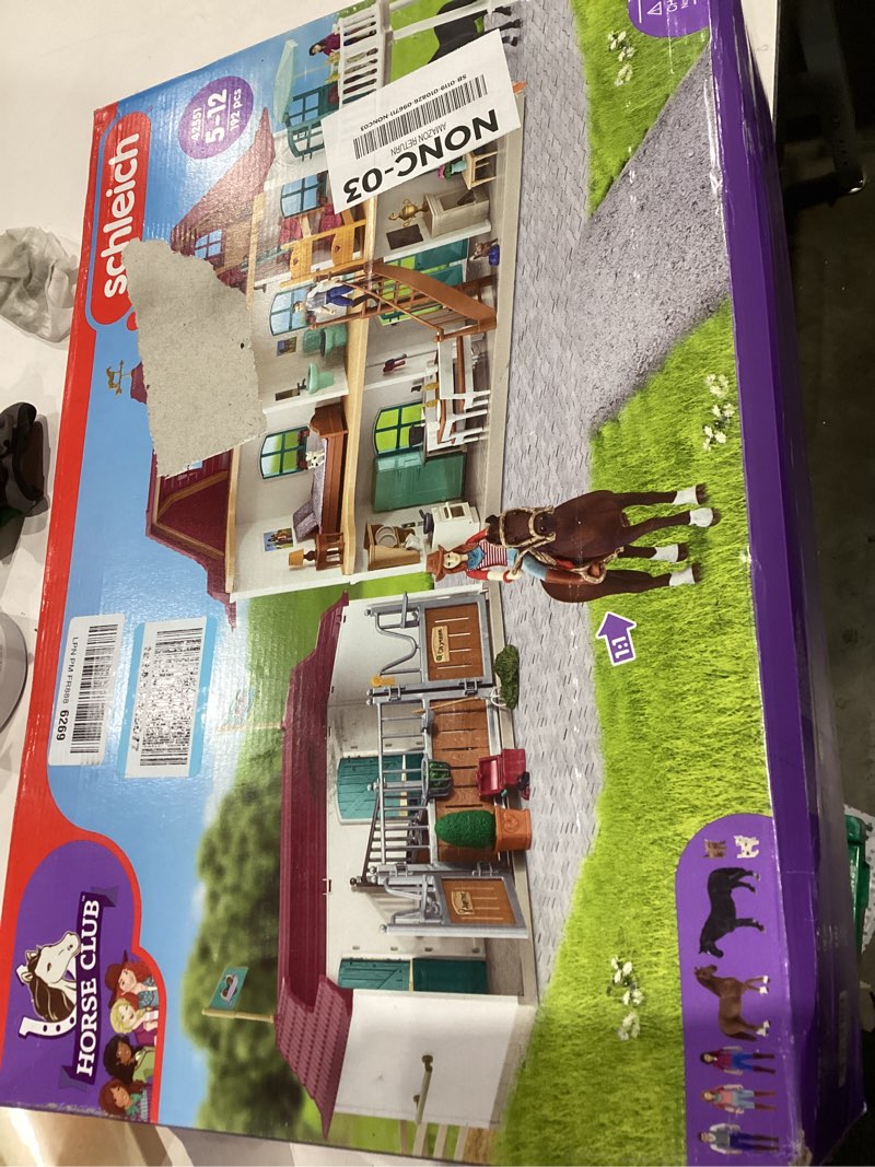 Condition photo showing As Is for schleich Horse Club - 192PC Lakeside Country House and Stable Playset - Equestrian Toy Set with People and Horse Figurines - Large Dollhouse with Furniture - Imaginative Play for Kids 5+ | 42551 Updated Packaging