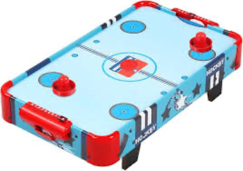 tallo 20 inch air hockey table, table top mini air hockey table for kids with 2 pucks and pushers, l
