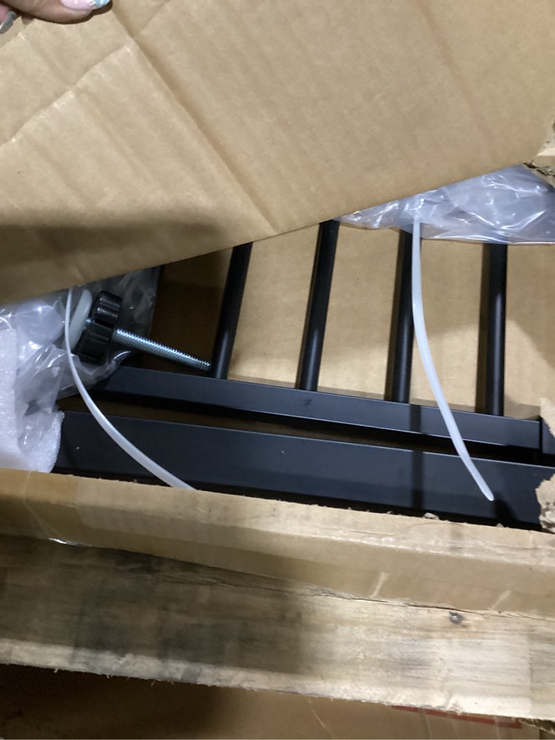 Condition photo showing Good Condition for possible hardware incomplete .. no pawblems 55\" extra tall pet gate for cat/dog, 29-40\" wide auto close tall dog gate for doorways/hallways, 1.37\" ultra narrow spacing, no drilling pressure mounted, black