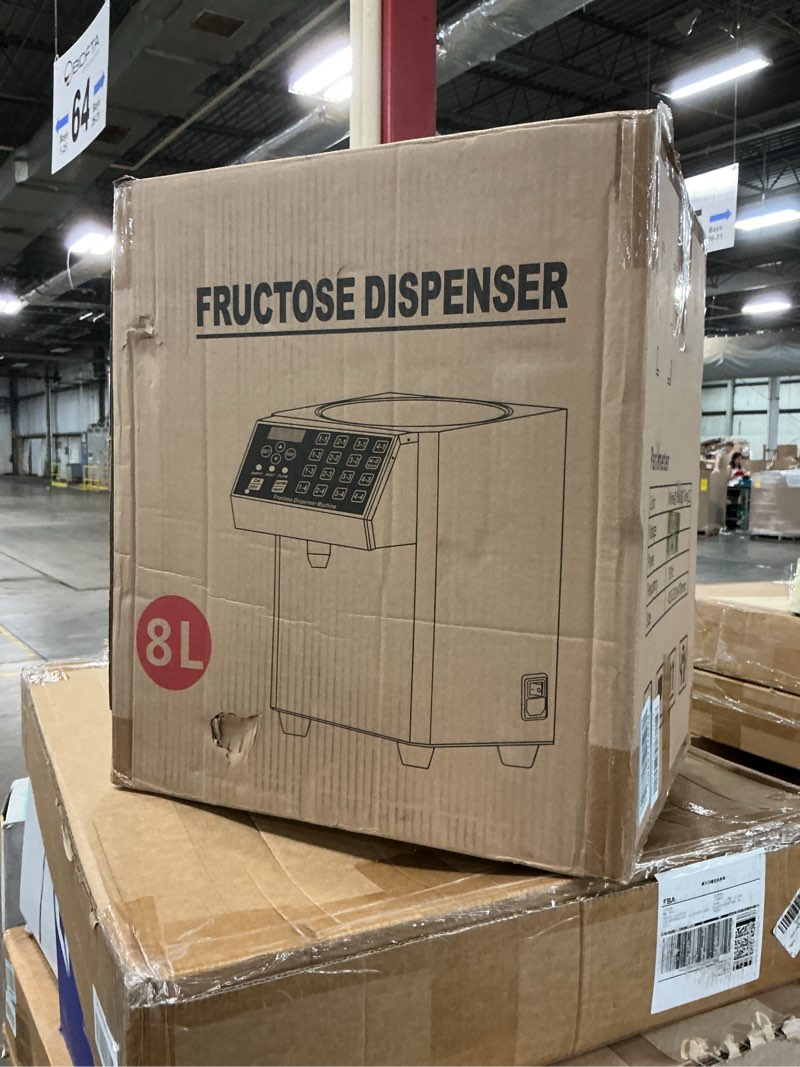 Condition photo showing As Is for yjingrui automatic fructose dispenser syrup dispenser 8.5l fructose quantitative machine stainless steel barrel & aluminum fructose outlet 16 groups 110v