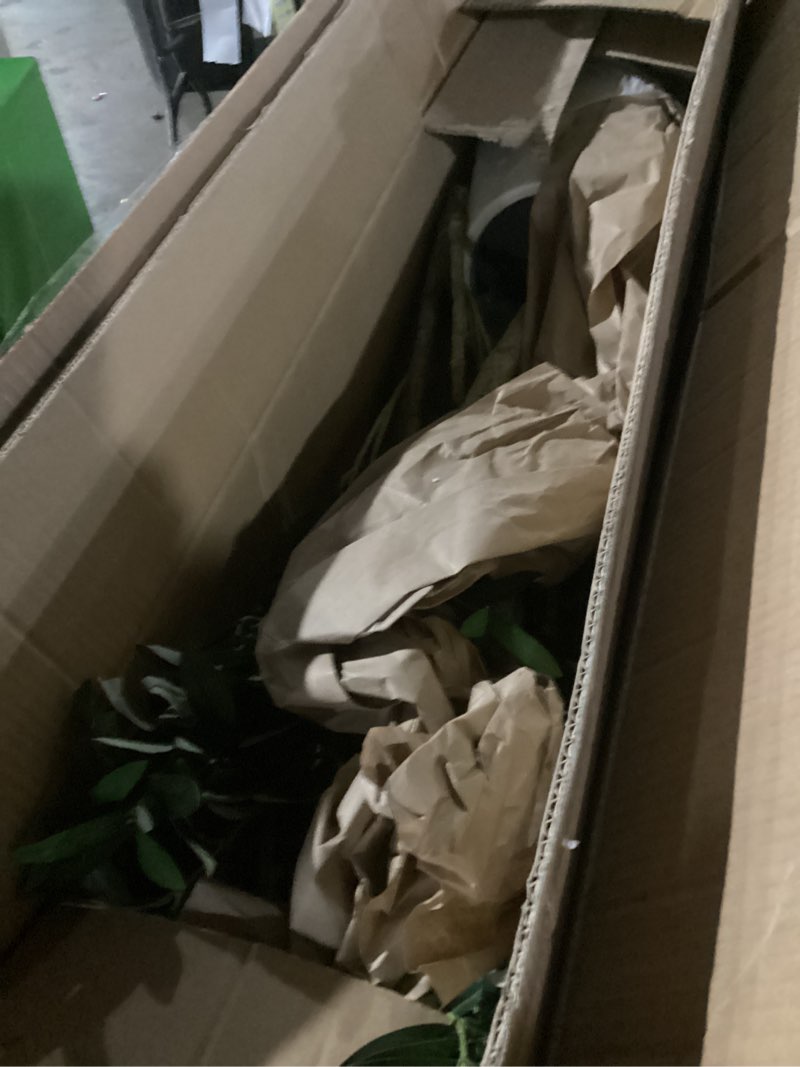 Condition photo showing Good Condition for Similar to photo) Artificial Potted Plants Indoor,27\" Faux Plants Ficus Leaves Trees with Ceramic Pots,Realistic Fake Plant Indoor Potted for Living Room Office Farmhouse Room Bathroom Bedroom Kitchen Plant Decor Green