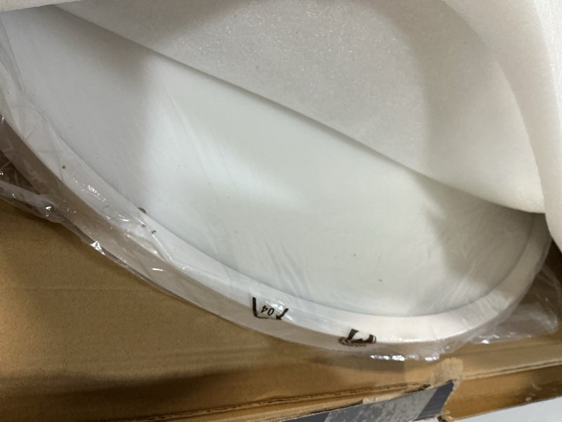 Condition photo showing Good Condition for 24 Inch Flush Mount Ceiling Light Fixture - 56W Dimmable LED Ceiling Light with Remote, 5600lm, 3000K/4500K/6000K Adjustable LED Kitchen Ceiling Lamp for Bedroom, White 24 Inch White