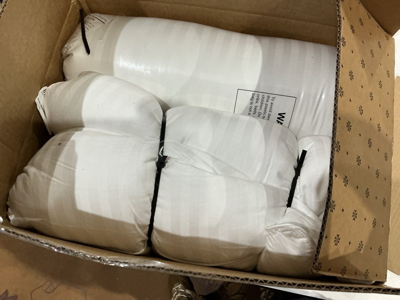 Condition photo showing Good Condition for beckham hotel collection bed pillows standard/queen size set of 2 - original soft down alternative pillow for sleeping - soft support for back, stomach or side sleepers queen / standard white
