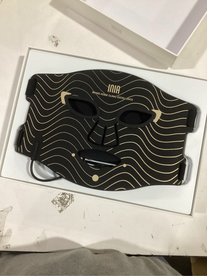 Condition photo showing Good Condition for INIA Red Light Therapy Mask for Face – 4 Light Modes with 850nm NIR, Red & Blue LED Light Therapy, 2600mAh Rechargeable LED Face Mask for Radiant Glow at Home, Black