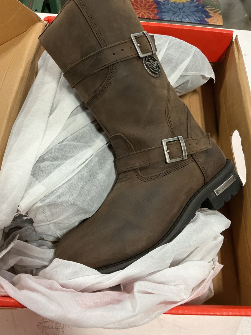 Condition photo showing New/Like New for (Size:11)Milwaukee Leather MBM9063 Men's Classic Distressed Brown Leather Motorcycle Engineer Riding Biker Boots - 11 11 Distressed Brown