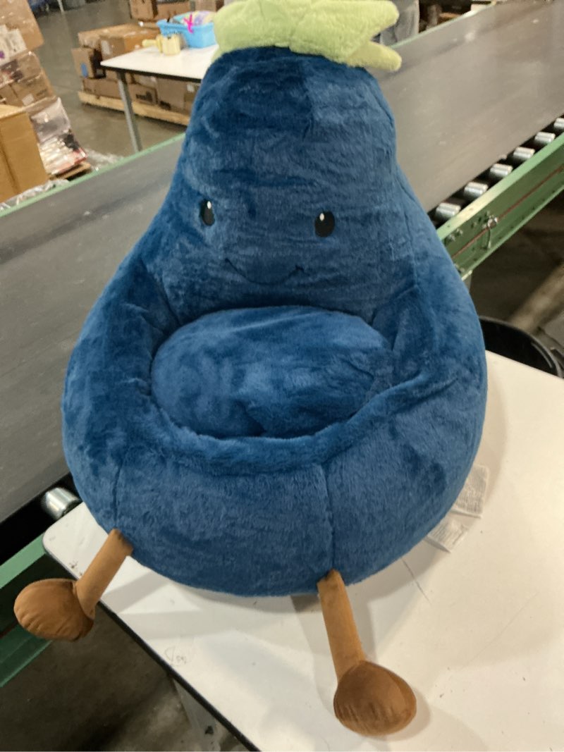 Condition photo showing Good Condition for OOU 24 Inch Dark Blue Kids Faux Fur Bean Bag Chair Soft Ergonomic Lounge Chair for Bedroom
