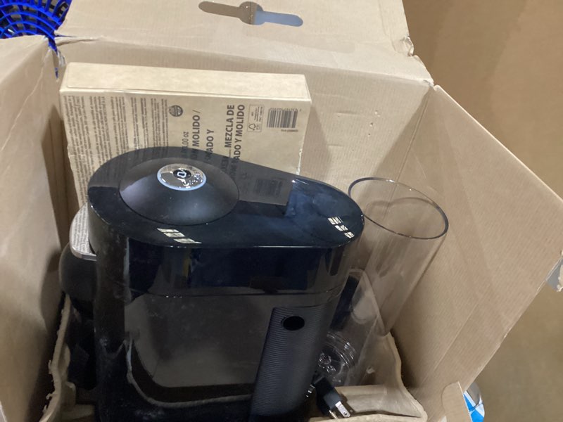 Condition photo showing As Is for nespresso vertuoplus deluxe coffee and espresso machine by de'longhi, 37 oz, black machine only black