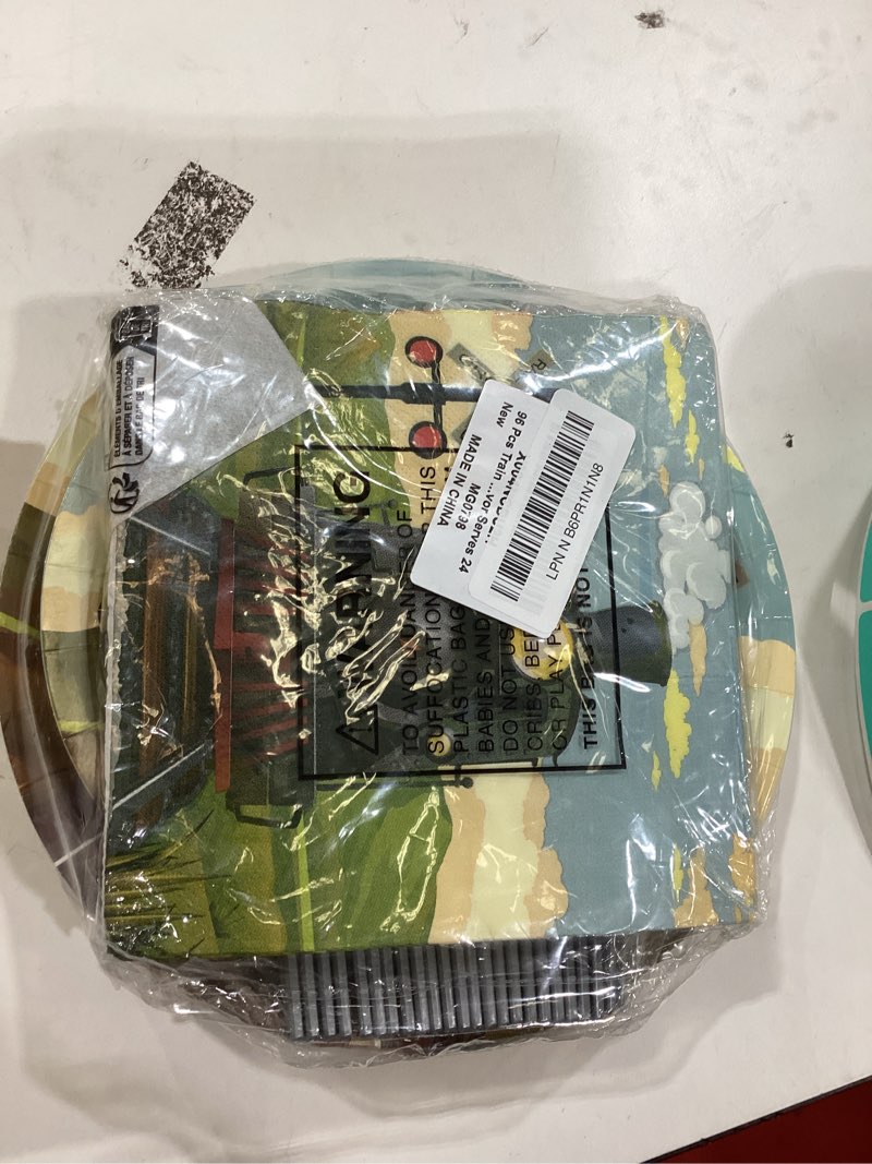 Condition photo showing Good Condition for 96 Pcs Train Paper Plates and Napkins Party Supplies Steam Train Birthday Disposable Tableware Set Retro Trains Transportation Party Decorations Favors for Baby Shower Dinnerware Favor Serves 24