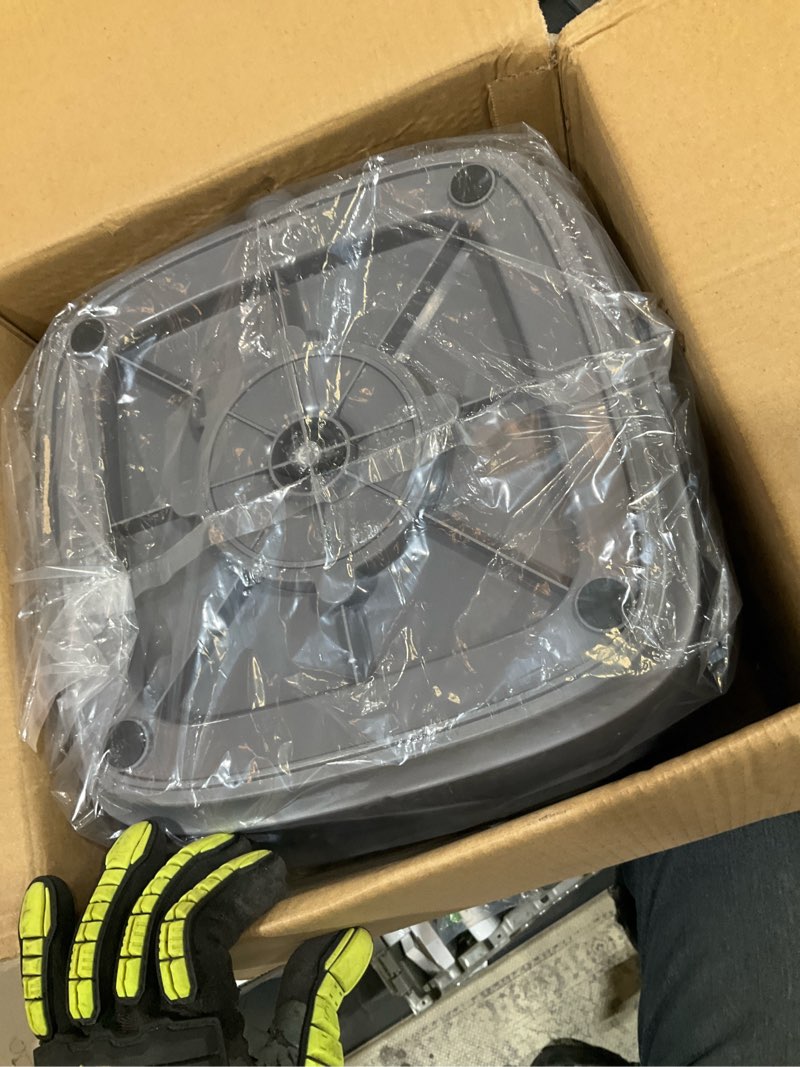 Condition photo showing As Is for kzkr spin mop and bucket set with 2 replaceable microfiber mop pads with self separation dirty and clean water system, self wringing 360° rotating square mop head for hardwood tile marble floors grey+orange+white 1.0 mop bucket set with 2 pads
