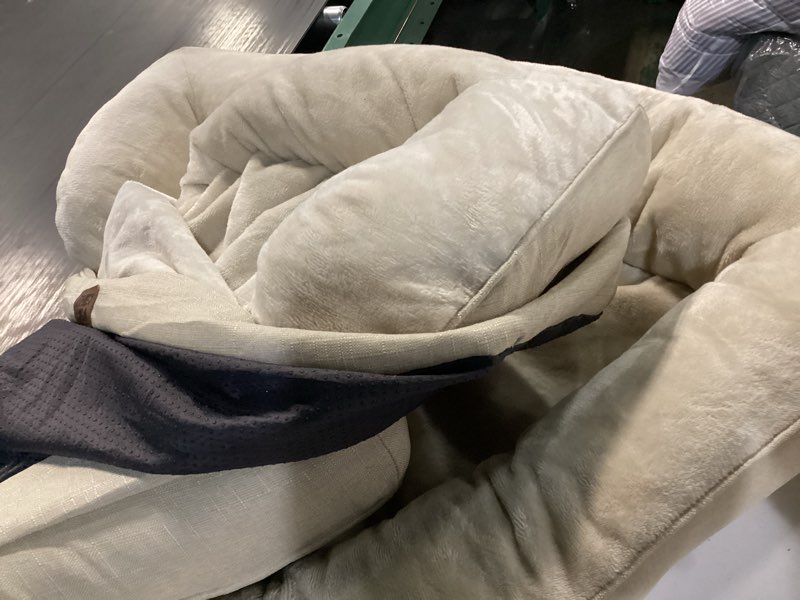 Condition photo showing As Is for EHEYCIGA Orthopedic XL Dog Beds, Waterproof Memory Foam Dog Bed for Extra Large Dogs, Non-Slip Bottom and Egg-Crate Foam Big Pet Couch Bed with Washable Removable Cover, Beige 48.0"L x 35.0"W x 8"Th Beige