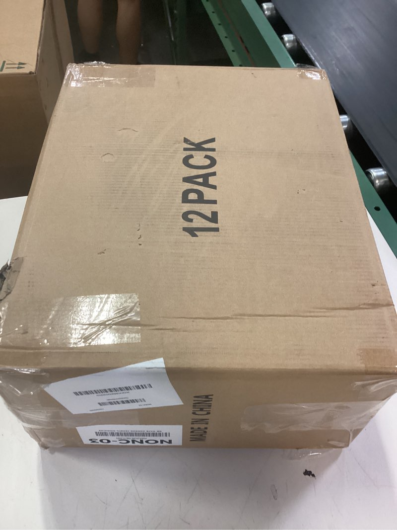 Condition photo showing New/Like New for 12 pack upgrade harder shoe organizer, shoe storage with magnetic front door, clear shoe boxes foldable space-saving shoe rack for sneaker boot container, black black upgrade 12 pack