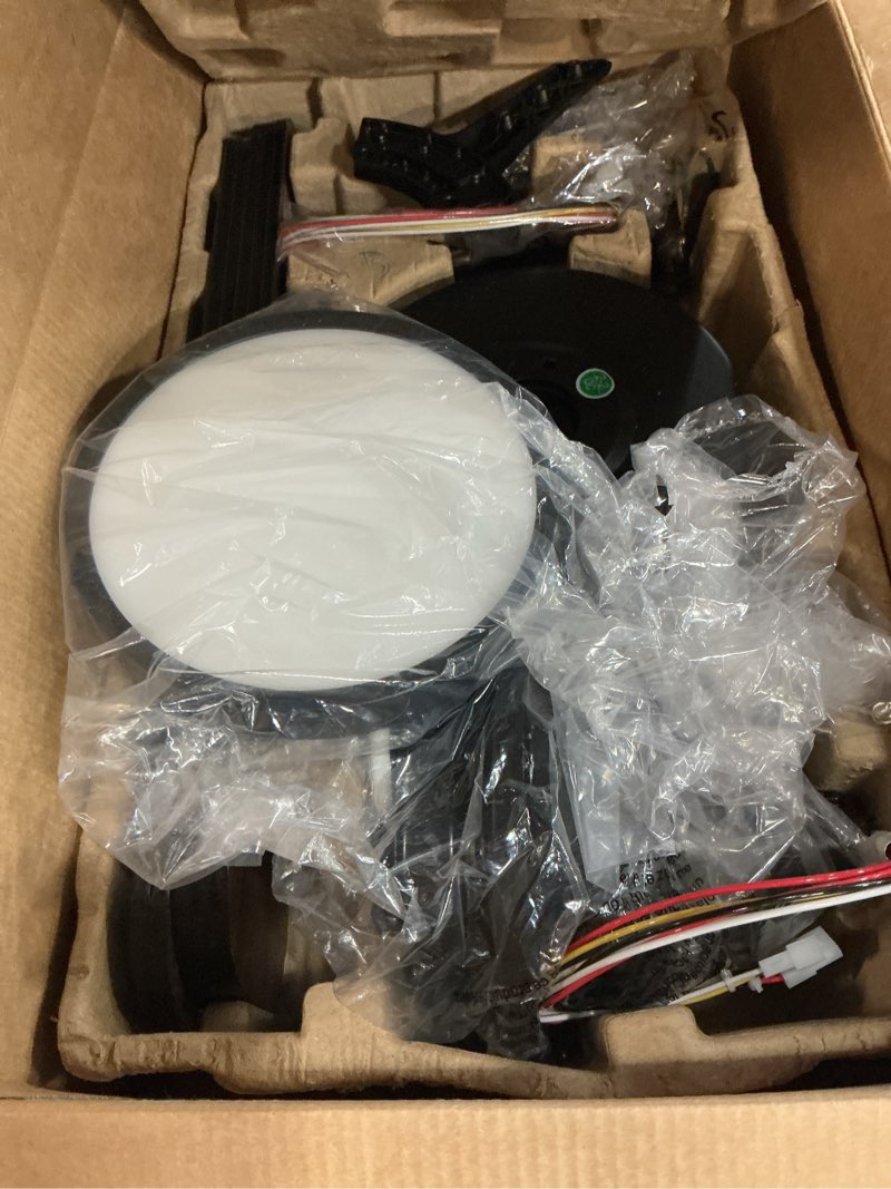 Condition photo showing Good Condition for  harbor breeze northbrook 42-in matte black led covered outdoor ceiling fan with light and