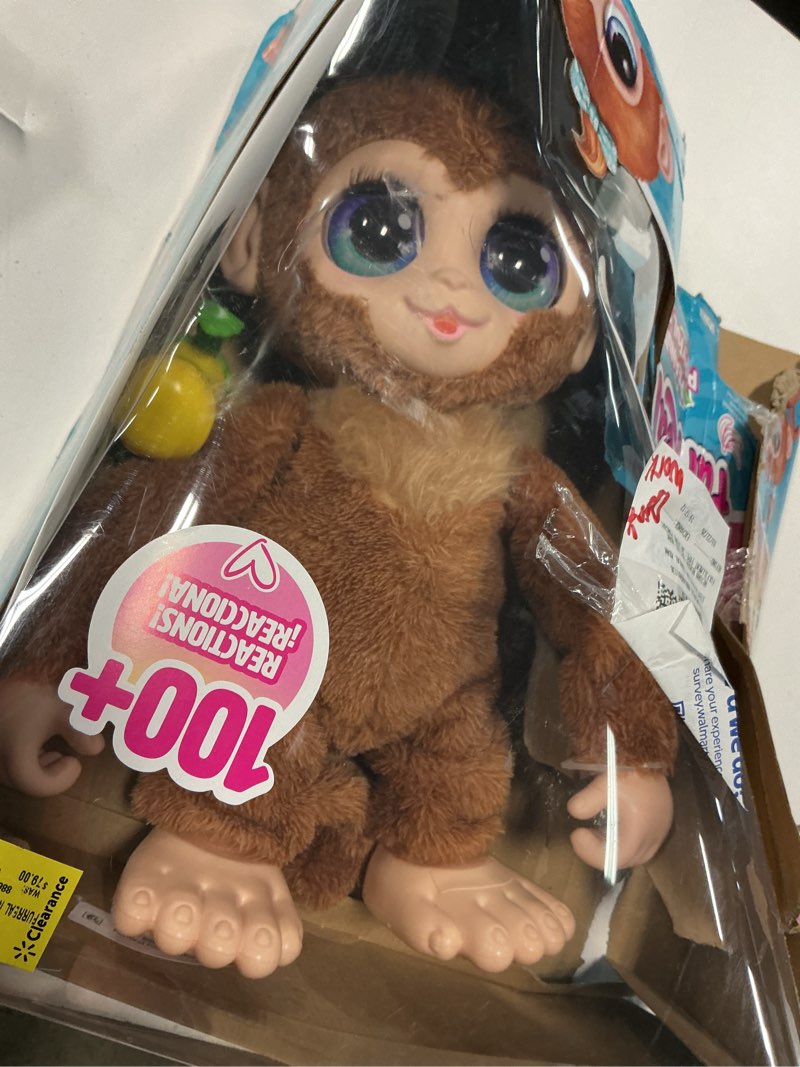 Condition photo showing As Is for furreal peanut the playful monkey interactive toy, 15-inch realistic plush, kids toys for ages 4 up by just play large