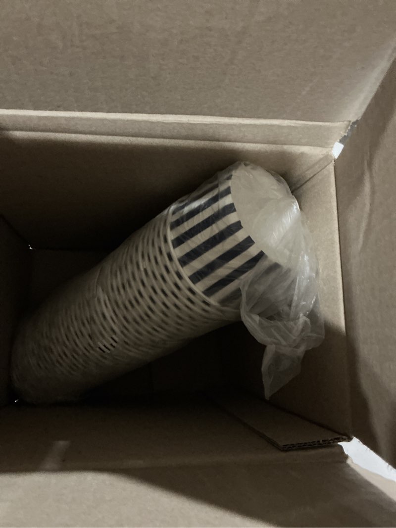 Condition photo showing Good Condition for Restaurantware Coppetta 12 Ounce Dessert Cups, 50 Disposable Ice Cream Cups - Lids Sold Separately, Sturdy, Blue And White Paper FroYo Bowls, Striped, For Hot And Cold Foods, Perfect For Gelato 50 Count (12 oz) Blue & White