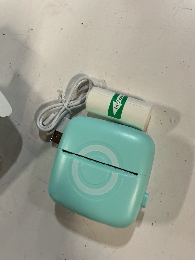 Condition photo showing Good Condition for cabaro mini printer sticker thermal printer with 3 rolls paper, bluetooth portable phone print pods,study sticker maker for pictures, photos, journals, diy, compatible with phone & tablet green