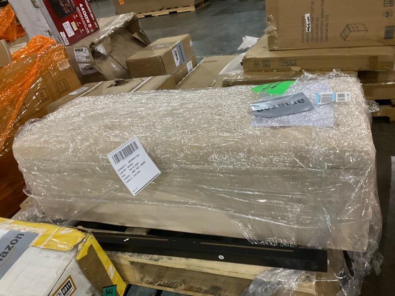 Condition photo showing As Is for VEVOR Storage Ottoman Bench, End of Bed Bench with 2 Side Bags, Fabric Upholstered with Metal Frame,