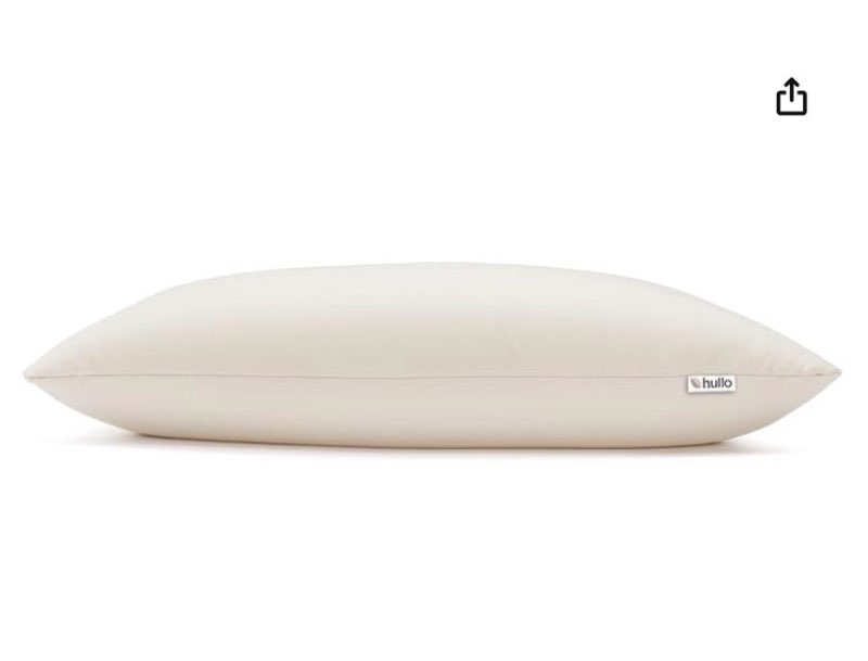 hullo buckwheat pillow – organic adjustable cooling pillow for sleeping, neck & back support – breathable cotton cover – made in usa (20×26 standard size)